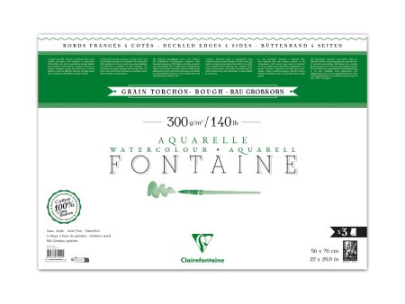 3-Sheet Fontaine Watercolour Paper Pack - Rough Supply