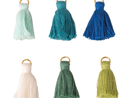 6-Pack Cotton Tassels - Cold Colours Online now