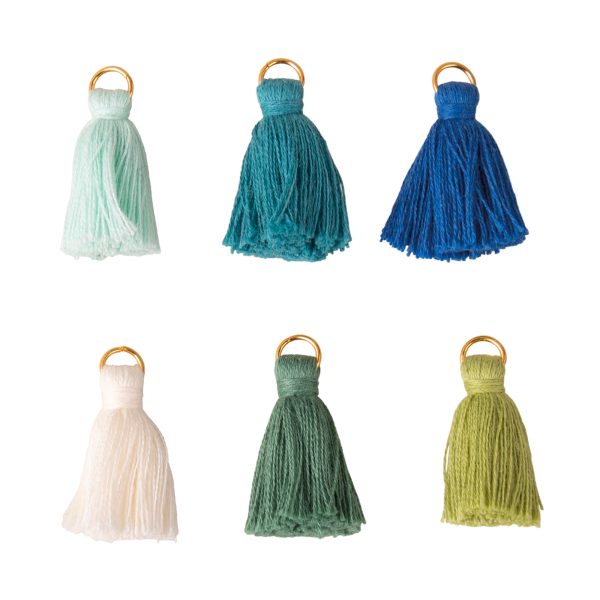 6-Pack Cotton Tassels - Cold Colours Online now