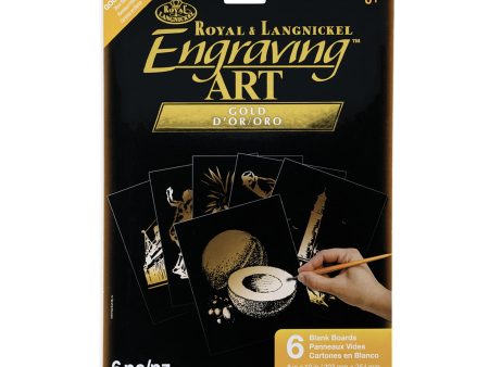 6-Pack Engraving Art Boards - Black Gold Cheap