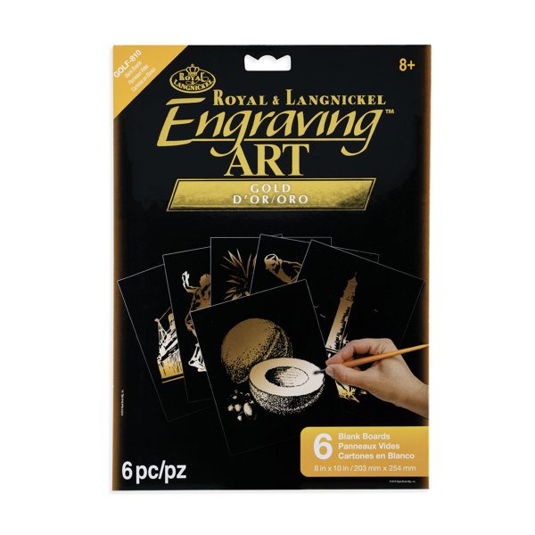 6-Pack Engraving Art Boards - Black Gold Cheap