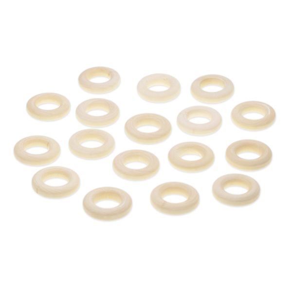 17-Pack Wood Rings - 2.5 cm For Cheap