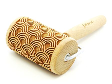 Mini Engraved Rolling Pin - Art Deco Pattern For Sale