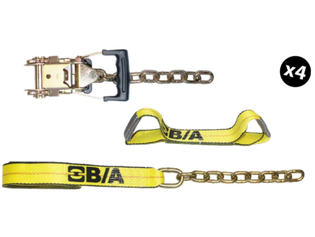 B A Products 8-Point Tie Down System with Chains and Wide Handled Ratchets on Sale