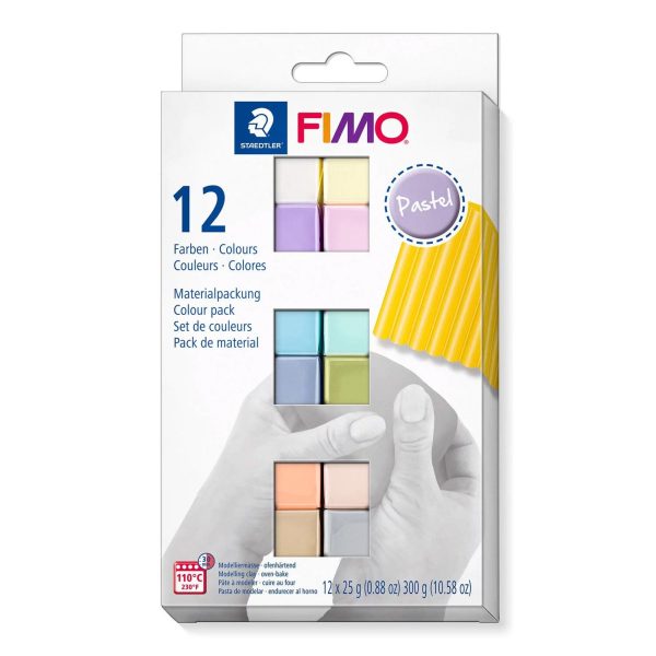 12-Piece FIMO® Soft Polymer Clay Set - Pastel Colours Supply