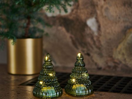 2-Piece Lucy LED Tree Set - Green, 9 cm Cheap