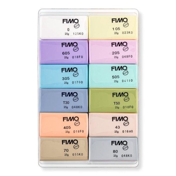 12-Piece FIMO® Soft Polymer Clay Set - Pastel Colours Supply