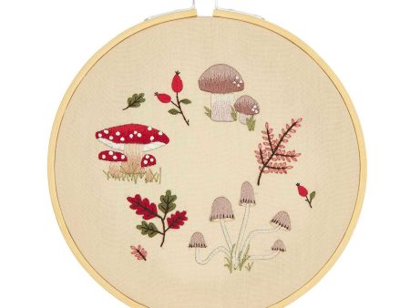 X-Stitch Embroidery Kit - Mushroom Wreath Online Sale