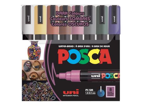 Paint Markers - PC-5M Medium Tip, Dark Colours, 8 Pieces on Sale