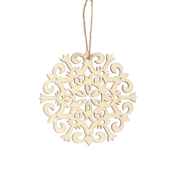 3-Pack Natural Wood Ornaments - Mandala Online