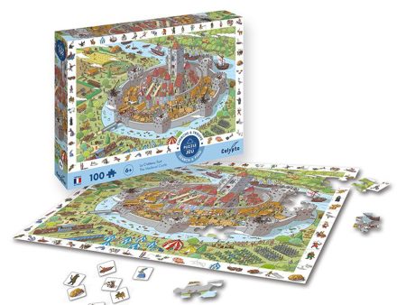 XXL Kids  Seek & Find Puzzle - The Castle Fortress, 100 Pieces Online now