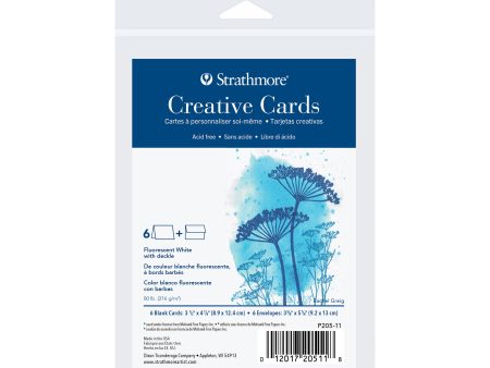 Deckled edge creative cards, Fluorescent White Discount