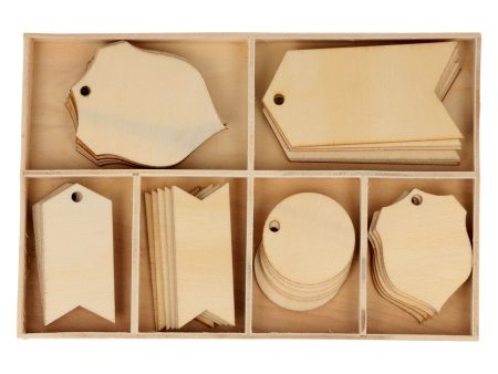 36-Piece Wooden Label Set Supply