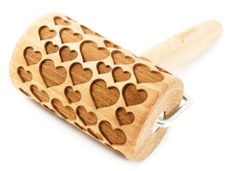 Mini Engraved Rolling Pin - Hearts Pattern Cheap