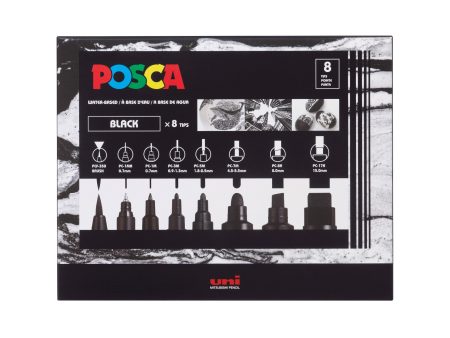 8-Pack Water-Based Paint Markers - Black Supply