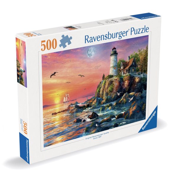 Adult Puzzle - Lighthouse at Sunset, 500 Pieces For Discount