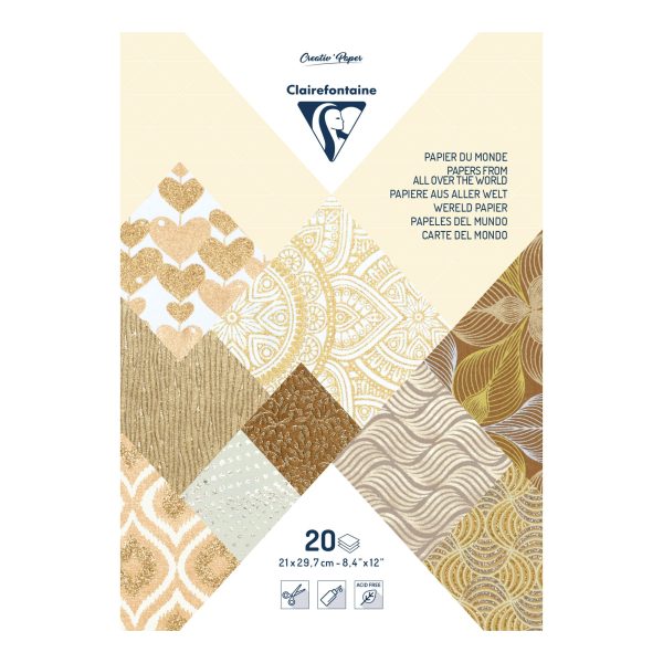 A4 Artisanal Paper Pack - Ivory Brown Hot on Sale