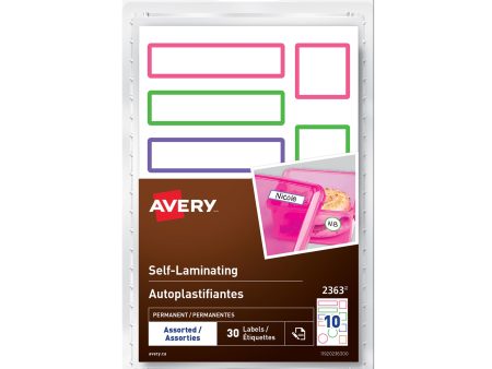 30-Pack Self-Laminating Labels - Neon Online