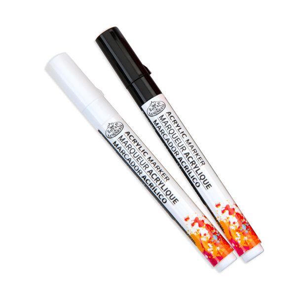 Acrylic Marker Kit - Reversible Tip, Black & White, 2 Pieces Online now