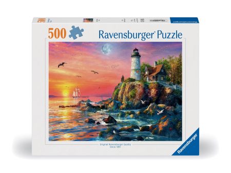 Adult Puzzle - Lighthouse at Sunset, 500 Pieces For Discount