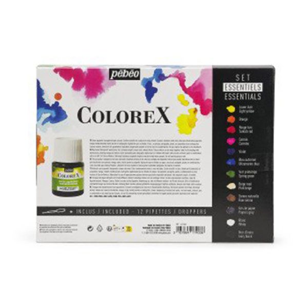 Colorex Watercolour Ink Set - Essential Colours, 12 x 20 ml For Cheap