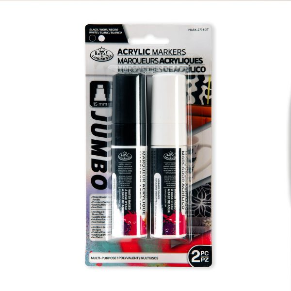 Acrylic Marker Kit - Jumbo Tip, Black & White, 2 Pieces on Sale