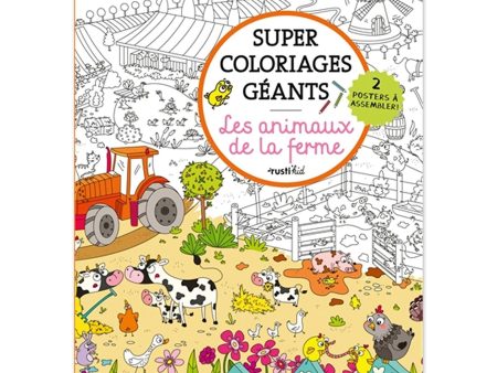 Super coloriages géants : Les animaux de la ferme - French Ed. Discount