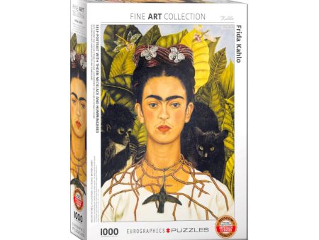 1,000-Piece Puzzle -  Self-Portrait with Thorn Necklace and Hummingbird  on Sale