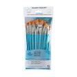 12-Pack Gold Taklon Brushes - Bright Angular Hot on Sale