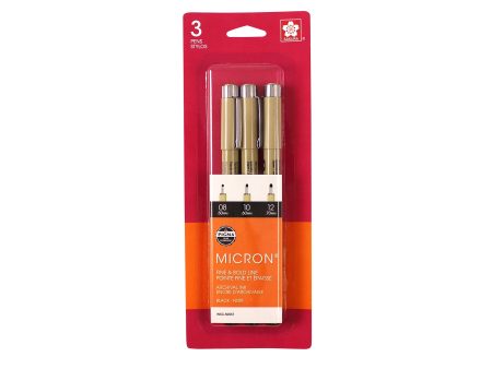 3-Pack Pigma Micron Pens - 08, 10 & 12 Discount