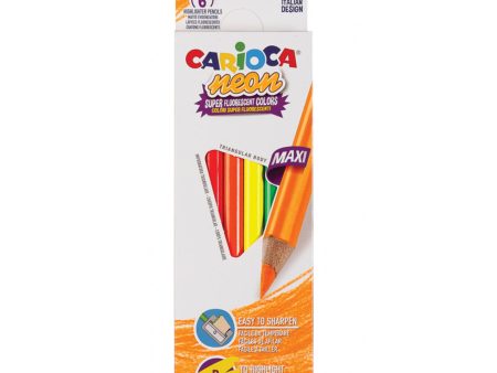 6-Pack Maxi Coloured Pencils - Neon Online Sale