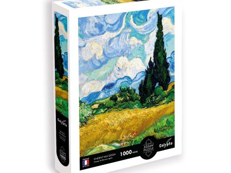 1,000-Piece Puzzle -  Wheat Field with Cypresses, Vincent Van Gogh  Hot on Sale