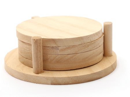 4-Piece Pawlonia Wooden Coaster Set - 12.5 x 12.5 x 1 cm Online now