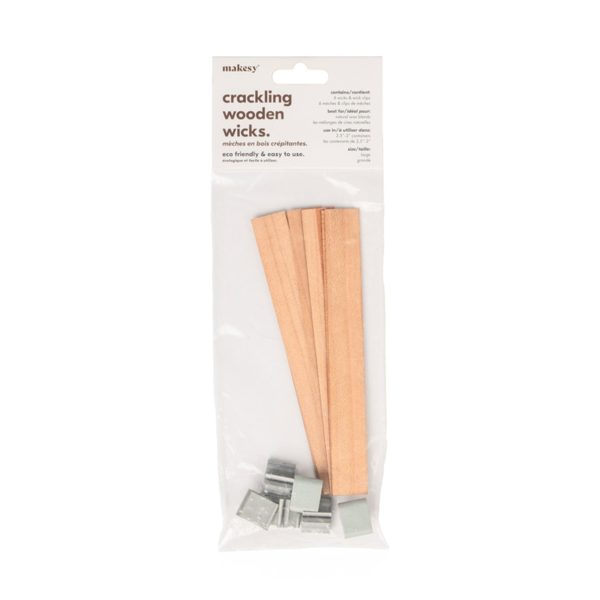 6-Pack Crackling Wooden Wicks - Large Discount