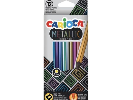 12-Pack Coloured Pencils - Metallic For Cheap