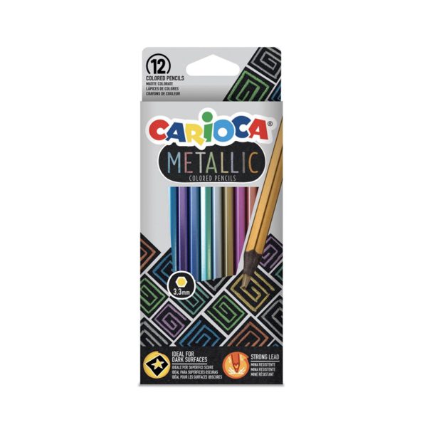 12-Pack Coloured Pencils - Metallic For Cheap