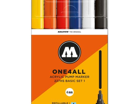 6-Pack One4All Markers - 227HS, 4 mm, Basic Set 1 Online