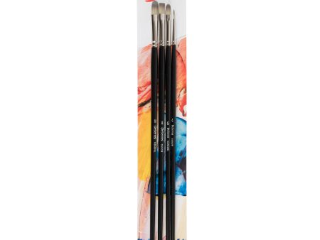 4-Piece Snow Synthetic Paintbrush Set - E For Cheap