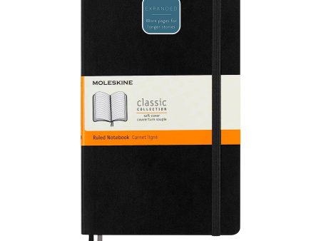 Large Classic Notebook - Black, Ruled, Soft Cover Cheap