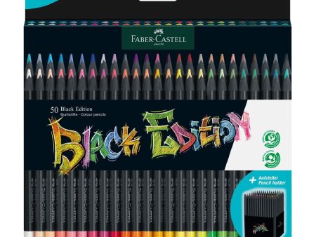 50-Pack Black Edition Coloured Pencils Online Sale