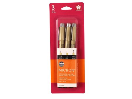 3-Pack Pigma Micron Pens - 005, 02 & 08 For Discount