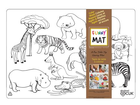 Funny Mat Colouring Placemat - Wild Animals Fashion