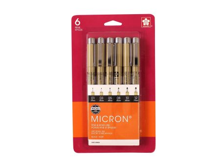 6-Pack Pigma Micron Pens - Assorted, Black Online