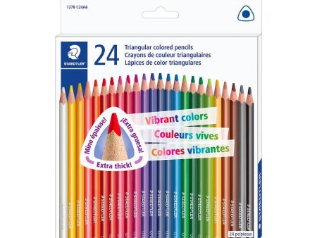 24-Pack Triangular Coloured Pencils Online Hot Sale