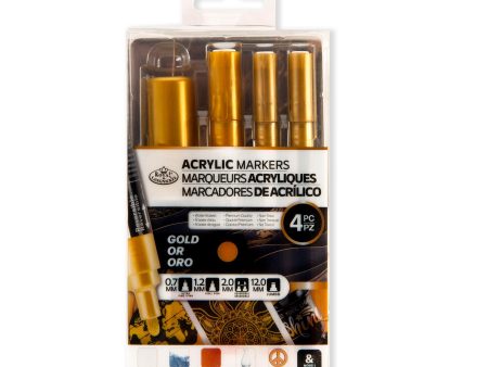 Acrylic Marker Kit - Assorted Tips, Gold, 4 Pieces Sale