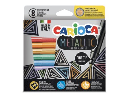 8-Pack Metallic Fine Tip Markers Online Sale