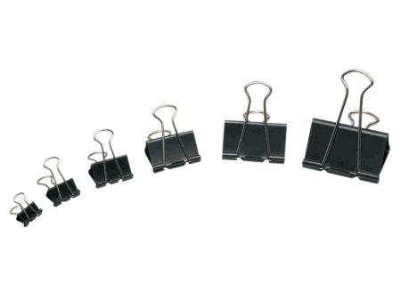 12-Pack Fold Back Clips - Black, 2 in Online now