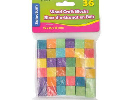 36 Coloured Wood Craft Blocks Hot on Sale