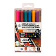 Acrylic Marker Kit - Fine Tip, Jewel Colours, 12 Pieces Supply