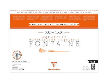 3-Sheet Fontaine Watercolour Paper Pack - Hot Pressed Cheap